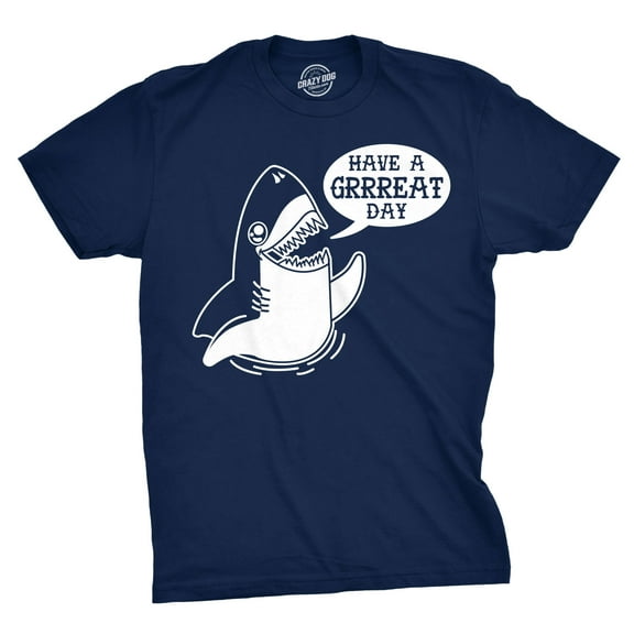 Mens Have A Great Day Shark T Shirt Funny Summer Vacation Tee for Guys Graphic Tees