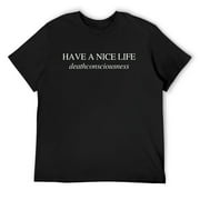 Mens Have A Nice Life Indie Noise Band Deathconsciousness Graphic T-Shirt Black Small