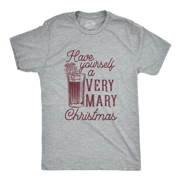Mens Have Yourself A Very Mary Christmas T Shirt Funny Xmas Bloody Mary Drinking Tee for Guys Graphic Tees