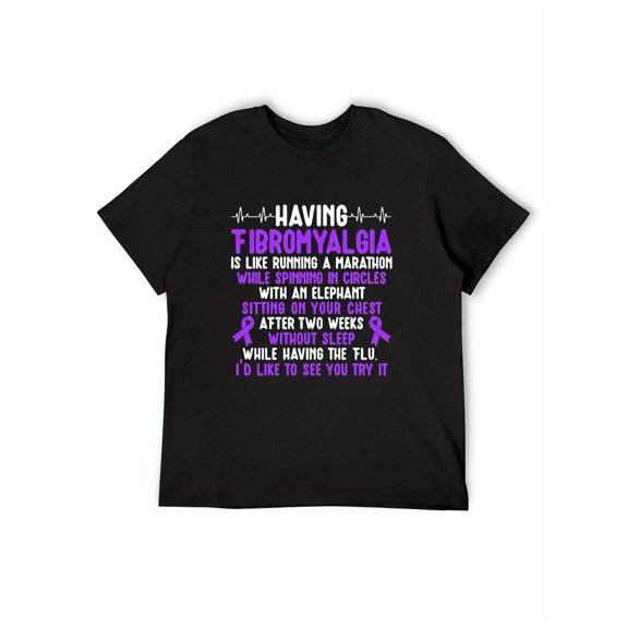 Mens Having Fibromyalgia Warrior Fibromyalgia Awareness Month Short Sleeve T-Shirt Black