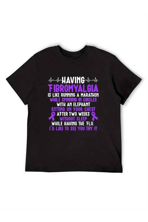 Mens Having Fibromyalgia Warrior Fibromyalgia Awareness Month Short Sleeve T-Shirt Black