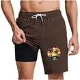 thumbnail image 1 of Mens Hawaii Swimming Trunks Drawstring Elastic Waist Swim Shorts Coconut Tree Pattern Shorts With Compression Liner Casual Vacation Swim Trunks 2026, 1 of 6