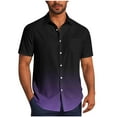 thumbnail image 1 of Mens Hawaiian Shirt Casual Ombre Color Button Down Tshirt Loose Fit Up Dress Shirts Golf Beach Travel, 1 of 6