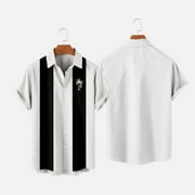 LONGZUVS Mens Hawaiian Shirt Short Sleeve Button Down Shirt Tropical Summer Beach Shirt