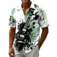 thumbnail image 1 of Mens Hawaiian Shirt Short Sleeve Button Down Shirts Music Symbol Printed Summer Regular Fit Beach Shirt Tops, 1 of 4