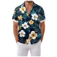 thumbnail image 1 of Mens Hawaiian Shirt Short Sleeve Button Down Shirts Tropical Floral Summer Beach Shirts,S-3XL, 1 of 7