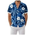 thumbnail image 1 of Mens Hawaiian Shirt Short Sleeve Button Down Shirts Tropical Floral Summer Beach Shirts,S-3XL, 1 of 7