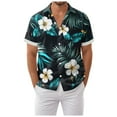 thumbnail image 1 of Mens Hawaiian Shirt Short Sleeve Button Down Shirts Tropical Floral Summer Beach Shirts,S-3XL, 1 of 7