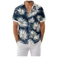 thumbnail image 1 of Mens Hawaiian Shirt Short Sleeve Button Down Shirts Tropical Floral Summer Beach Shirts,S-3XL, 1 of 7