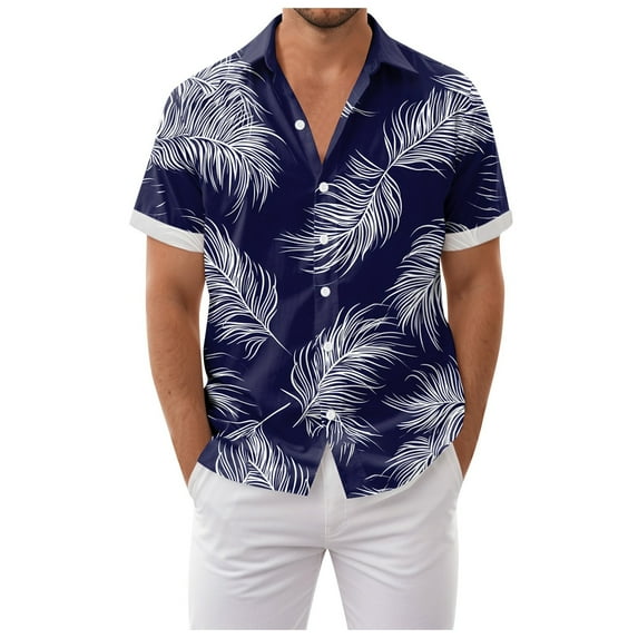 Mens Hawaiian Shirt Short Sleeve Button Down Shirts Tropical Floral Summer Beach Shirts,S-3XL