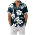 thumbnail image 1 of Mens Hawaiian Shirt Short Sleeve Button Down Shirts Tropical Floral Summer Beach Shirts,S-3XL, 1 of 7