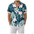 thumbnail image 1 of Mens Hawaiian Shirt Short Sleeve Button Down Shirts Tropical Floral Summer Beach Shirts,S-3XL, 1 of 7