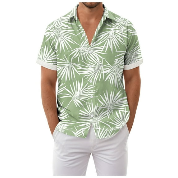 Mens Hawaiian Shirt Short Sleeve Button Down Shirts Tropical Floral Summer Beach Shirts,S-3XL