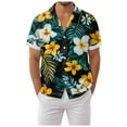 thumbnail image 1 of Mens Hawaiian Shirt Short Sleeve Button Down Shirts Tropical Floral Summer Beach Shirts,S-3XL, 1 of 7