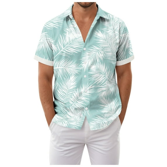 Mens Hawaiian Shirt Short Sleeve Button Down Shirts Tropical Floral Summer Beach Shirts,S-3XL