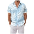 thumbnail image 1 of Mens Hawaiian Shirt Short Sleeve Button Down Shirts Tropical Floral Summer Beach Shirts,S-3XL, 1 of 7