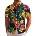 thumbnail image 1 of Mens Hawaiian Shirt Short Sleeve Floral Button Down Casual Shirt Tropical Summer Beach Shirts Camp Collar Shirt Army Green XXL, 1 of 7