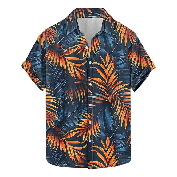 ZQUUVOU Mens Hawaiian Shirt Short Sleeve Floral Button Down Shirts Tropical Holiday Tops Collar Summer Beach Shirts A-Multicolor