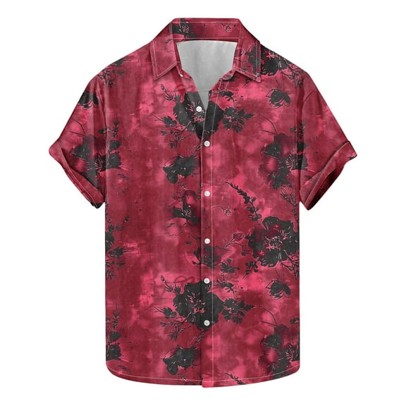 ZQUUVOU Mens Hawaiian Shirt Short Sleeve Floral Button Down Shirts Tropical Holiday Tops Collar Summer Beach Shirts H-Multicolor