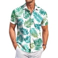thumbnail image 1 of Mens Hawaiian Shirt Short Sleeve Summer Casual Tropical Print Button Down Shirts for Men Fashion Beach Vacation T Shirts Mint Green S, 1 of 6