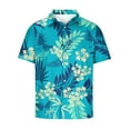 thumbnail image 1 of Mens Hawaiian Shirt Stylish Floral Pattern Short Sleeves Button Down Shirts Tropical Vacation Casual Tees Tops, 1 of 5