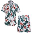 thumbnail image 1 of Mens Hawaiian Shirt and Short Sets Outfits 2 Piece Casual Beach Floral Track Suit, 1 of 6