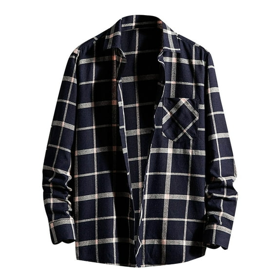 Mens Hawaiian Shirts 41 Fashion Casual Fashionable Square Printing Lightweight Breathable Long Sleeve Lapel formal Navy Button Down Shirt Sizes 41