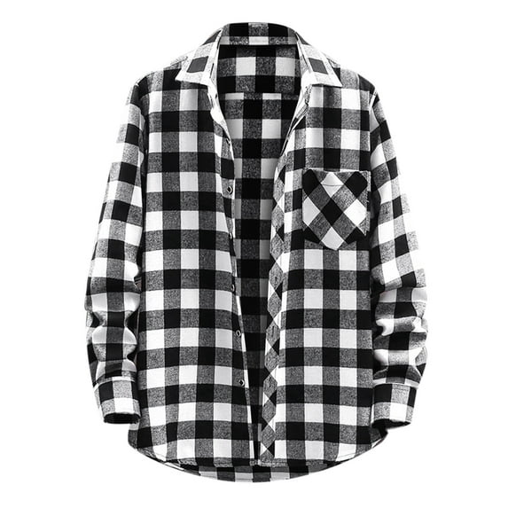 Mens Hawaiian Shirts 44 Fashion Casual Fashionable Square Printing Lightweight Breathable Long Sleeve Lapel formal White Button Down Tops Sizes 44