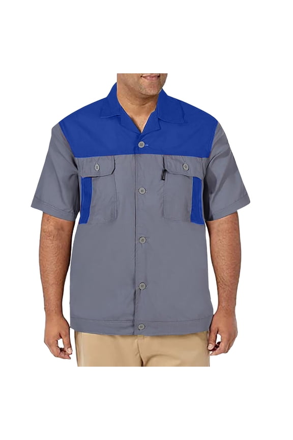 Mens Hawaiian Shirts High Visibility Safetys Reflective Construction Work Neon Short Sleeved Button Down Shirt Sizes XXXXL