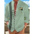 thumbnail image 1 of Mens Hawaiian Shirts Long Sleeve Funny Graphic Print Shirt Tropical Holiday Beach Shirts Summer Vacation Beach Shirts Regular Fit Button Down Long Sleeve Shirt Green _XL, 1 of 6