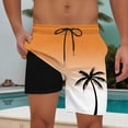 thumbnail image 1 of Mens Hawaiian Swim Trunks Beach Shorts Quick Dry Gradient Boardshorts with Liner Drawstring Swimwear Bathing Suits with Pockets Orange XXL, 1 of 9