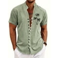 thumbnail image 1 of Mens Hawaiian Tropical Shirts Short Sleeve Button Down Summer Beach Shirt Green XXL, 1 of 3