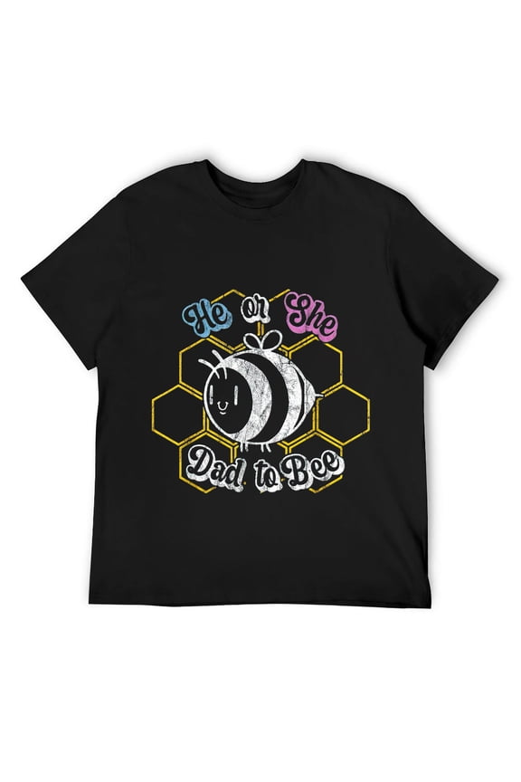 Mens He Or She Dad To Bee Be Baby Pregnancy Funny Expectant Dad T-Shirt Black M
