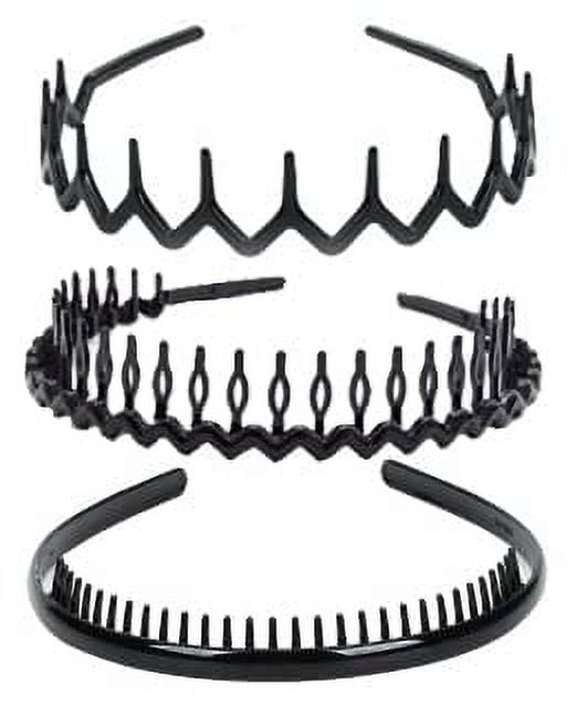 Hair for Headband Comb Headbands, Hair-3ct Band Wash Headband Bands Headband Hair Men Men Men Black Headbands/Womens Black for Mens Hair Face Headband, Women\'s Accessories,Plastic Bands and