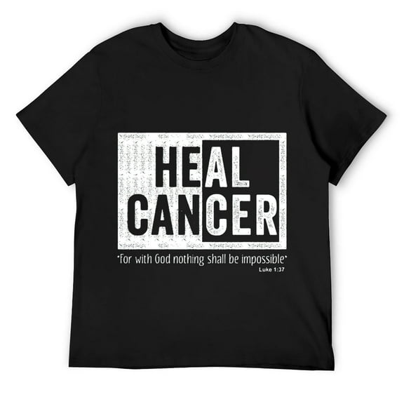 Mens Heal Cancer Awareness, Fight Cancer Support, Breast Cancer Short Sleeve T-Shirt Black