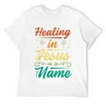 thumbnail image 1 of Mens Healing in Jesus' Name - Religious Christian Quotes T-Shirt White S, 1 of 5