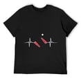 thumbnail image 1 of Mens Hear Pulse Line Heartbeat Flipper Flipping EKG Pinball T-Shirt Black, 1 of 5