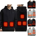 thumbnail image 1 of Mens Heated Hoodies Pullover 2025 Winter Long Sleeve Heated Sweatshirt with Light 5 Heating Zones Hooded Sweatshirt, 1 of 8