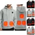 thumbnail image 1 of Mens Heated Hoodies Pullover 2025 Winter Long Sleeve Heated Sweatshirt with Light 5 Heating Zones Hooded Sweatshirt, 1 of 8