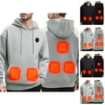 thumbnail image 1 of Mens Heated Hoodies Pullover 2025 Winter Long Sleeve Heated Sweatshirt with Light 5 Heating Zones Hooded Sweatshirt, 1 of 8