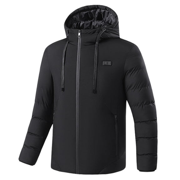 Mens Heated Jacket 11Heat Zones Usb Fast Warm Up Hooded Jacket Long Sleeve Zip Up Tops Cold Weather Requires A Separate Power Bank (Not Included) men's Jacket