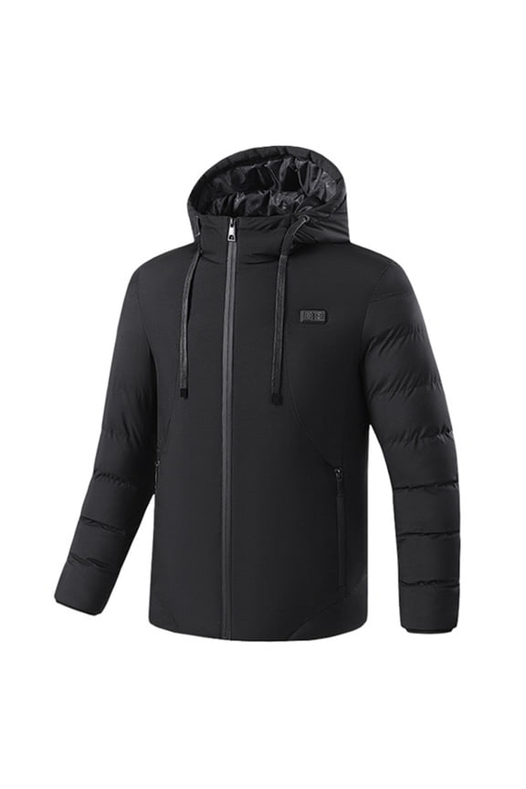 Mens Heated Jacket 11Heat Zones Usb Fast Warm Up Hooded Jacket Long Sleeve Zip Up Tops Cold Weather Requires A Separate Power Bank (Not Included) men's Jacket