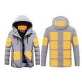 thumbnail image 1 of Mens Heated Jackets 15 Heat Zones Fast Warm Up Thermal Hooded Jacket Long Sleeve Zip Up Tops Heating Clothing Requires A Separate Power Bank (Not Included) Mens Jacket Winter, 1 of 2