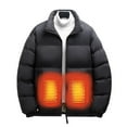 thumbnail image 1 of Mens Heated Puffer Jackets Stand Collar Winter Warm Heating Outerwear Coats Quilted Zip-Up Heated Jacket 4XL, Black, 1 of 6