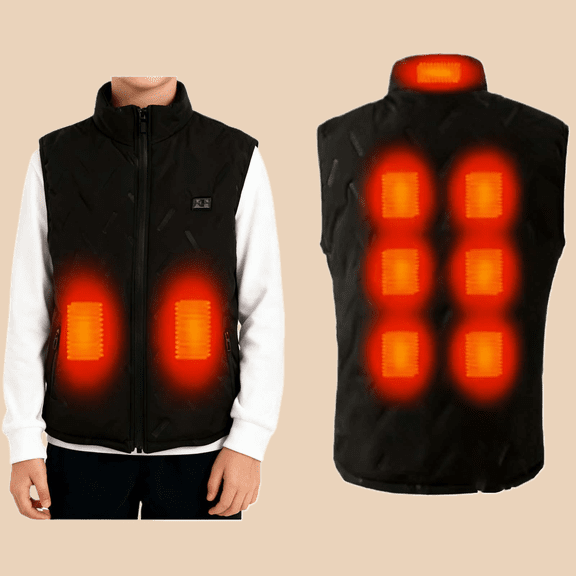 Mens Heated Vest Eletric Heating Vests Jacket USB Powered (Black XXXS)