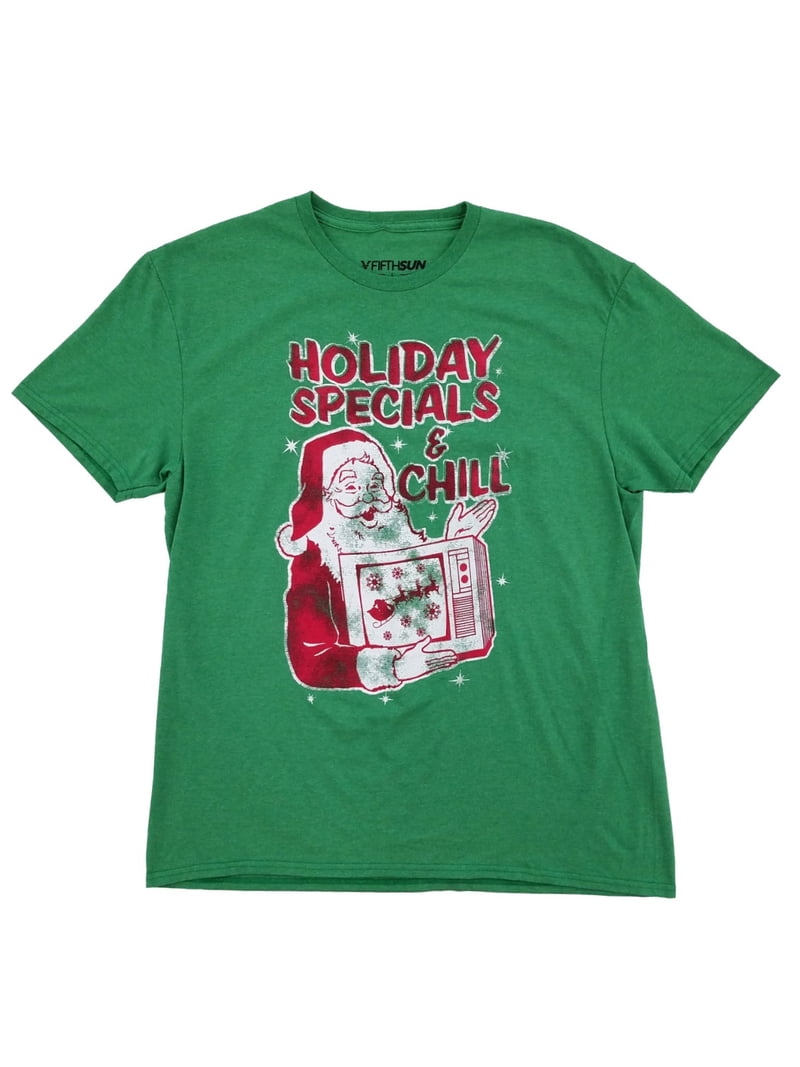 Holiday Shirtさん専用 Mens Heather Green Santa Claus Holiday Specials & Chill Christmas
