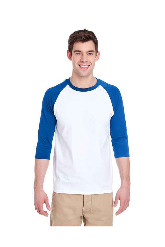 Mens Heavy Cotton ¾-Sleeve Raglan 10 Pack