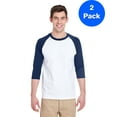 thumbnail image 1 of Mens Heavy Cotton ¾-Sleeve Raglan 2 Pack, 1 of 2