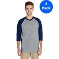 thumbnail image 1 of Mens Heavy Cotton ¾-Sleeve Raglan 2 Pack, 1 of 2