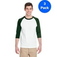 thumbnail image 1 of Mens Heavy Cotton ¾-Sleeve Raglan 3 Pack, 1 of 2